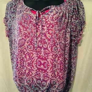 Liz Claiborne blouse tank, sheer, polyester ,XL